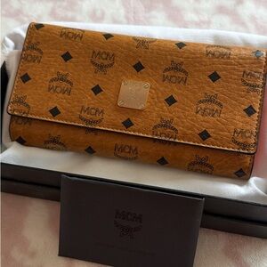 MCM Cognac Visetos Wallet